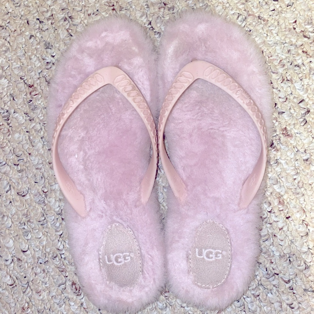 UGG Furry Flip Flops